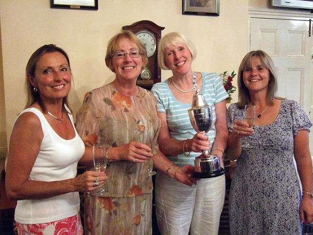 Club Pictures 066.jpg - Helen Davies. Sandra McClelland, Pat Foot & Susan Ward. Winners of  Roy Castle Trophy on Wednesday 15th July (86 points – best 2 scores on each hole).